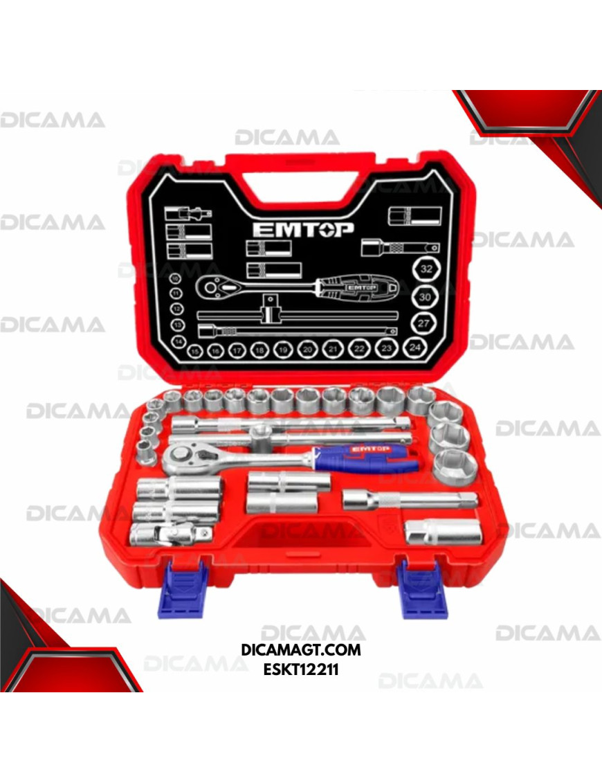 COPAS JUEGO RAIZ 1/2 21 PZAS 10-24MM EMTOP ESKT12211