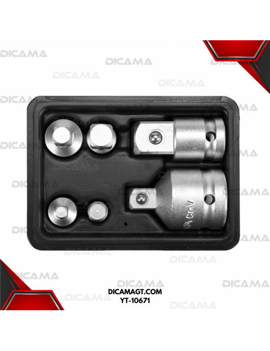 ADAPTADORES JUEGO 1/4,3/8,1/2,3/4, PCS YATO YT-10671