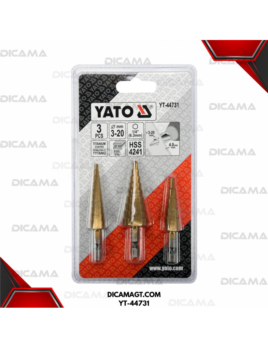 BROCAS JUEGO 3 PZAS CONICA YATO YT-44731