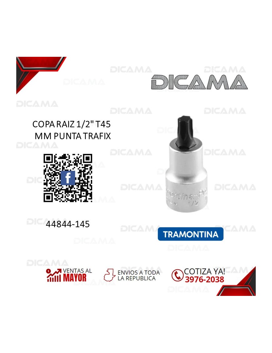COPA RAIZ 1/2" T45 MM PUNTA TRAFIX