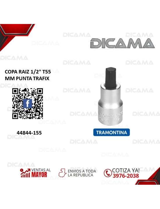 COPA RAIZ 1/2" T55 MM PUNTA TRAFIX