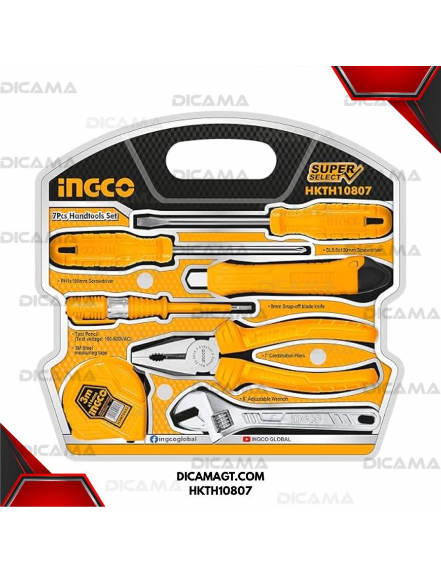 CANGREJO CON HERRAMIENTAS MANUALES 7 PZS INGCO HKTH10807