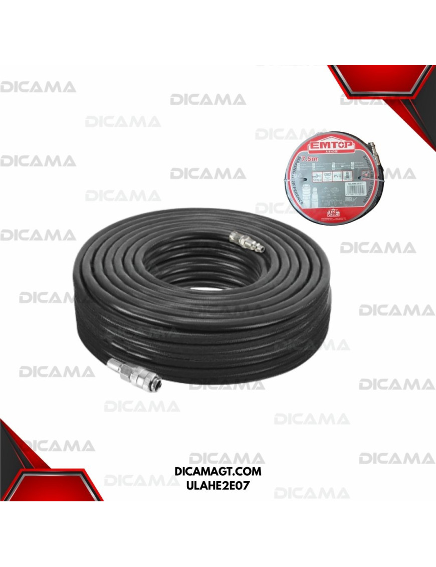 MANGUERA AIRE  7.5 METROS DE LARGO DE PVC C/CONECTORES EMTOP ULAHE2E07