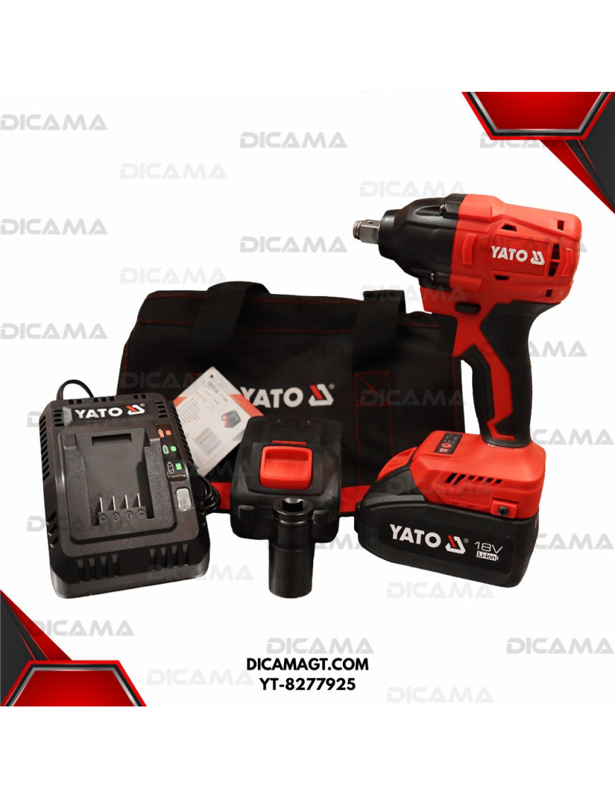 PISTOLA DE IMPACTO RAIZ 1/2 INALAMBRICA 18V 2.AH 350 NM YATO YT-8277925