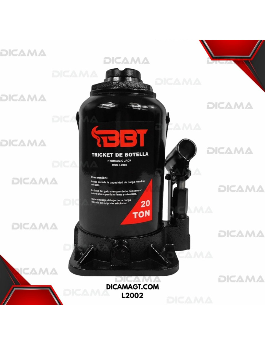 TRICKET DE BOTELLA 20 TONELADAS BBT L2002