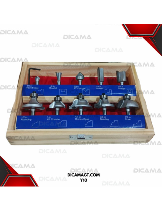 BROCAS JUEGO 10 PZAS PARA ROUTER BBT Y10