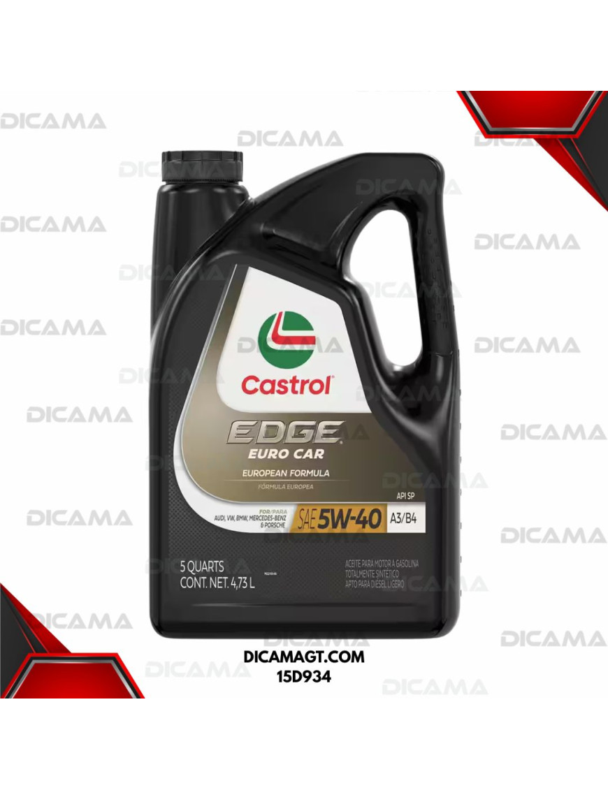 ACEITE GARRAFA 5W40 EDGE EURO CAR A3/B4 CASTROL 15D934/CAJA-3