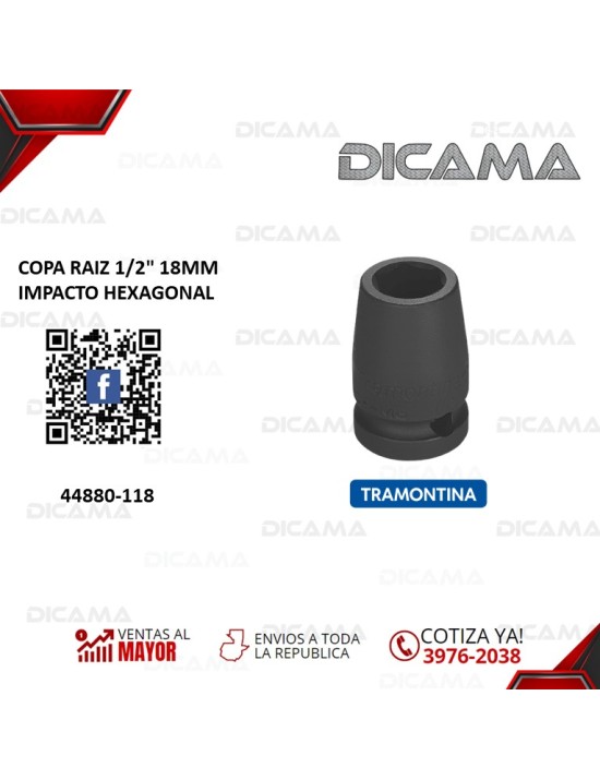 COPA RAIZ 1/2" 18MM IMPACTO HEXAGONAL