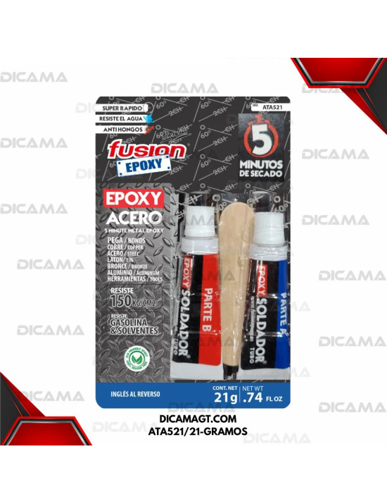 PEGAMENTO EPOXI ACERO SOLDADURA FRIA ACERO Y METALES FUSION EPOXI UNOA98*AC.PEG315/21-GRAMOS