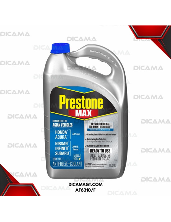 REFRIGERANTE GALON AZUL 50/50 MAX ASIAN VEHICULOS PRESTONE AF6310/F/CAJA-6