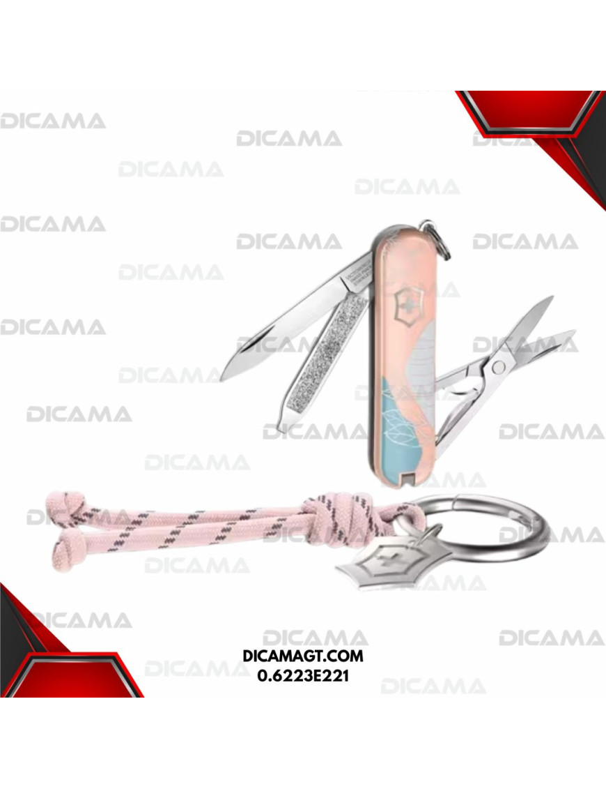 NAVAJA CON LLAVERO CLASIC PARIS, ROSADO CON CELESTE 58MM VICTORINOX 0.6223E221