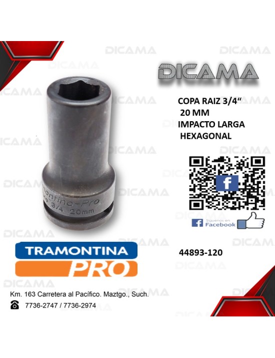 COPA RAIZ 3/4" 20MM IMPACTO LARGA HEXAGONAL