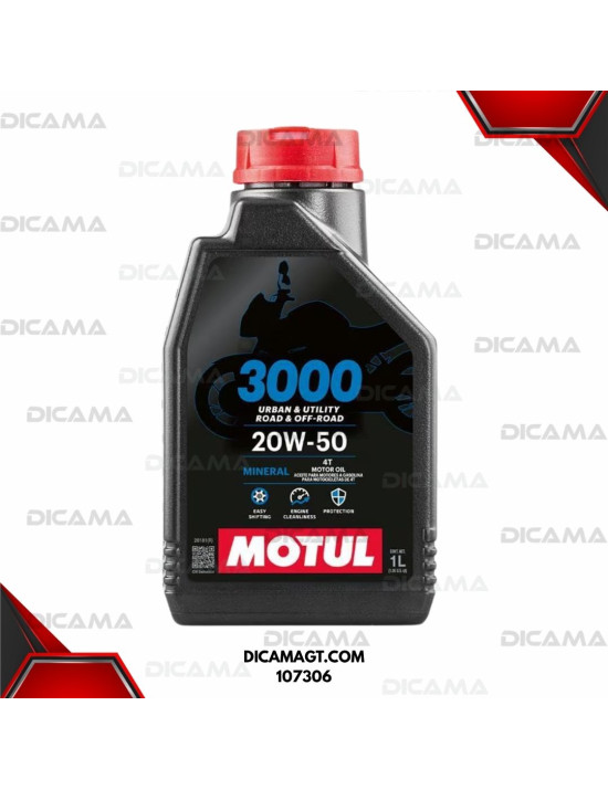 ACEITE LITRO 20W50 4T 3000 MOTUL 107306
