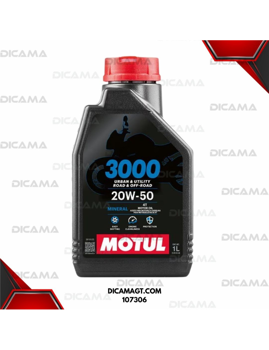 ACEITE LITRO 20W50 4T 3000 MOTUL 107306