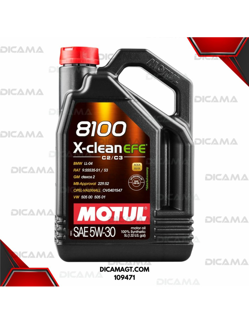ACEITE GARRAFA 5W30 8100 X-CLEAN EFE 100% SYNTHÈSE MOTUL 109471/4GLNS