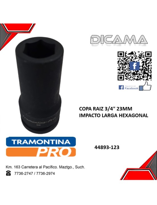 COPA RAIZ 3/4" 23MM IMPACTO LARGA HEXAGONAL