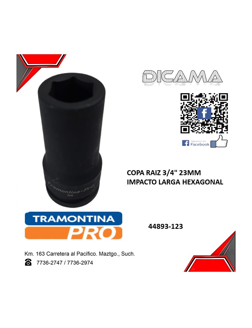 COPA RAIZ 3/4" 23MM IMPACTO LARGA HEXAGONAL