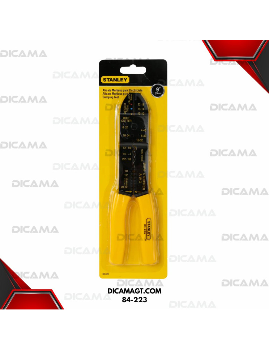 ALICATE 9 MULTIUSOS PARA ELECTRICISTA PARA TERMINALES STANLEY 84-223