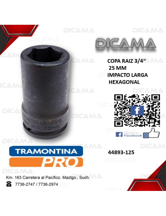 COPA RAIZ 3/4" 25MM IMPACTO LARGA HEXAGONAL