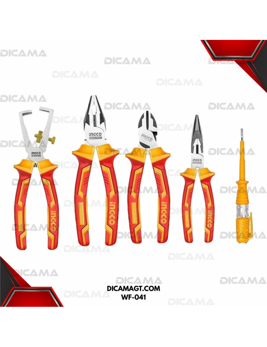 PINZA JUEGO 5 PZAS (6 7 8) APILABLE +TESTER INGCO HKTV01P051