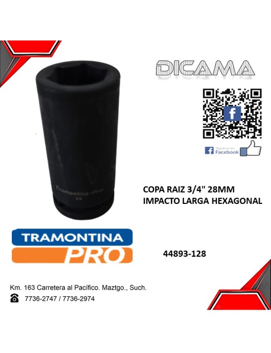 COPA RAIZ 3/4" 28MM IMPACTO LARGA HEXAGONAL