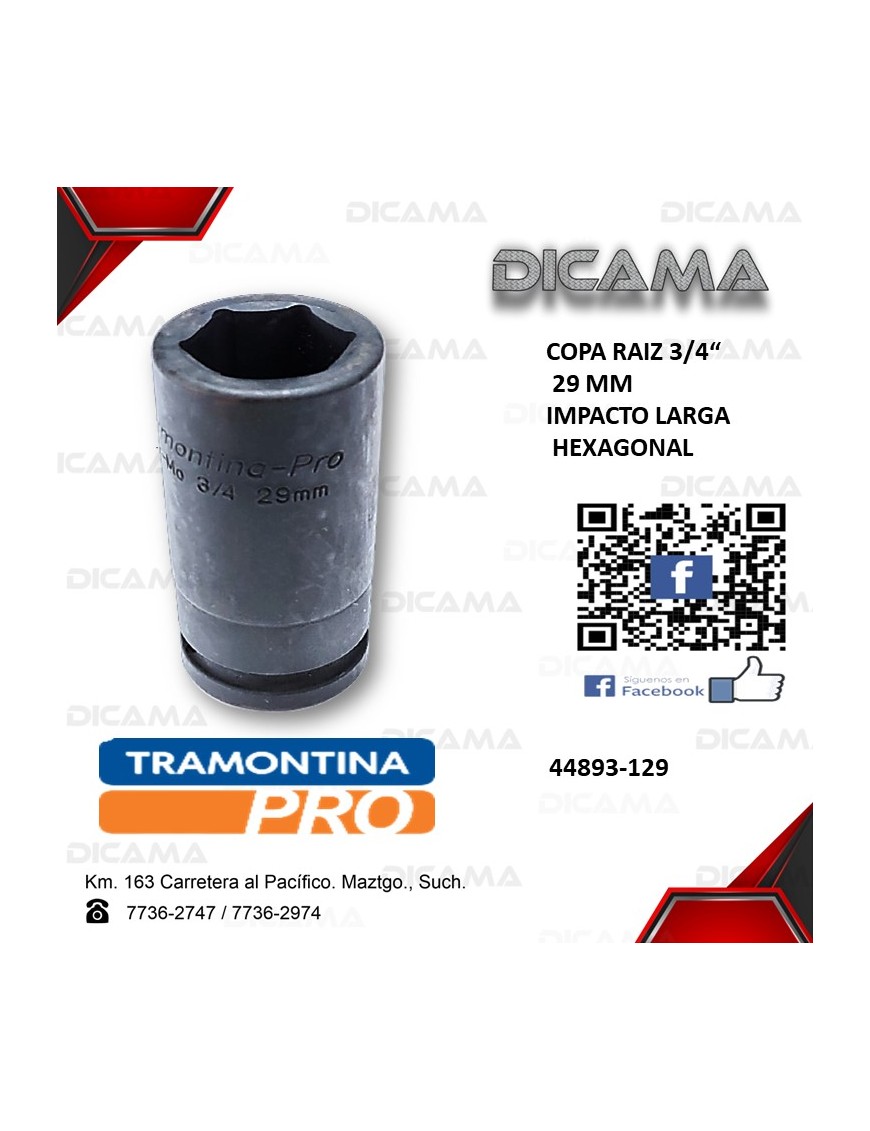 COPA RAIZ 3/4" 29MM IMPACTO LARGA HEXAGONAL