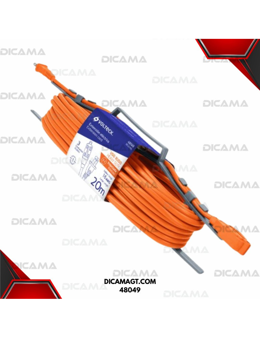 EXTESION ELECTRICA 20 METROS NARANJA USO RUDO (16) VOLTECK 48049