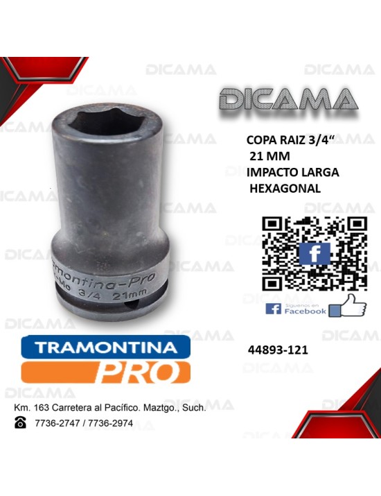 COPA RAIZ 3/4" 21MM IMPACTO LARGA HEXAGONAL
