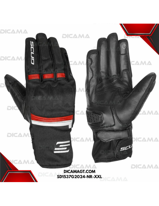 GUANTES MOTORISTA TOURING-SD-NEGRO/ROJO-XXL SCUD SD1537G2024-NR-XXL