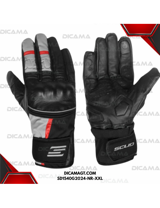 GUANTES MOTORISTA TOURING-SD-NEGRO/ROJO-XXL SCUD SD1540G2024-NR-XXL
