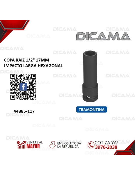 COPA RAIZ 1/2" 17MM IMPACTO LARGA HEXAGONAL