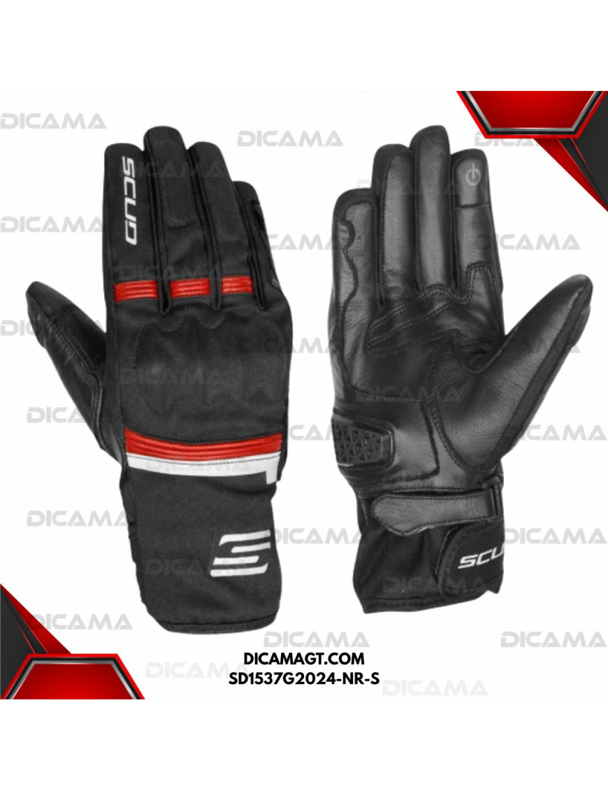 GUANTES MOTORISTA TOURING-SD-NEGRO/ROJO-S SCUD SD1537G2024-NR-S