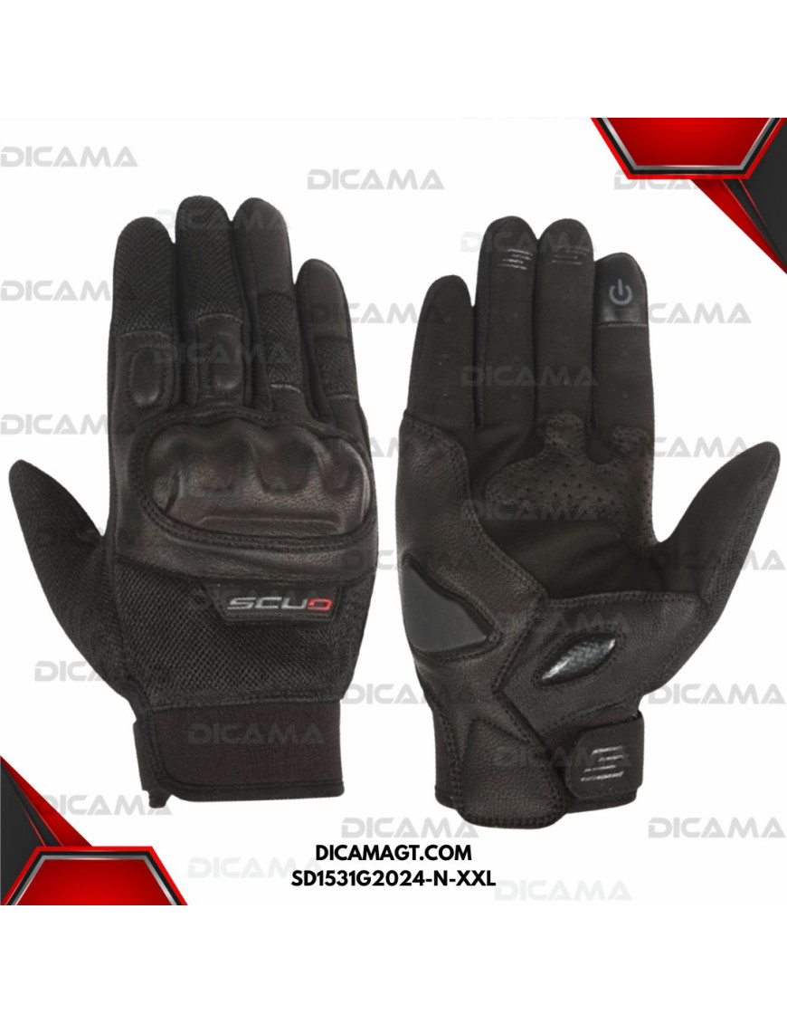 GUANTES MOTORISTA CORTO-SD-NEGRO-XXL SCUD SD1531G2024-N-XXL