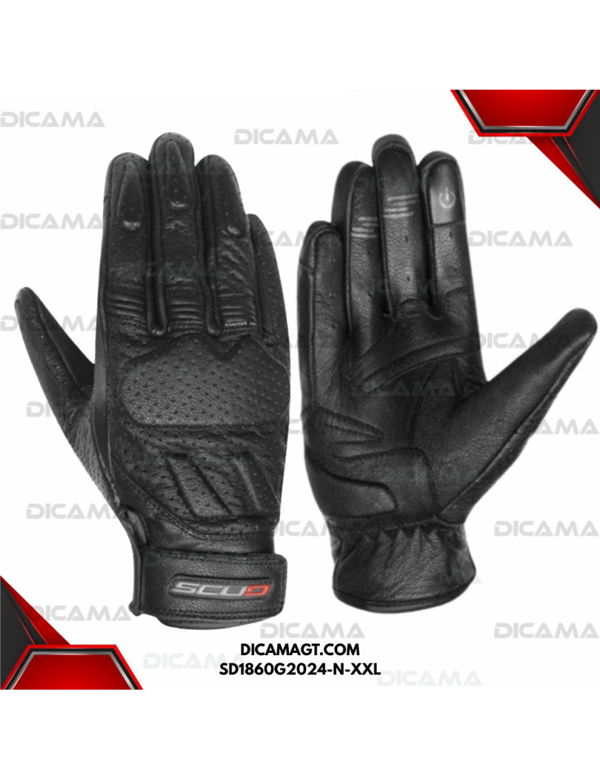 GUANTES MOTORISTA CORTO-SD-NEGRO-XXL SCUD SD1860G2024-N-XXL