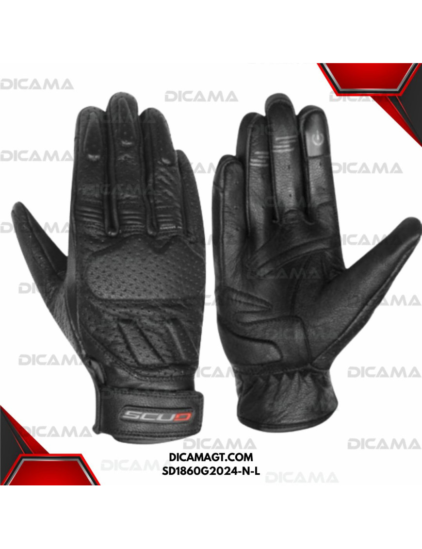 GUANTES MOTORISTA CORTO-SD-NEGRO-L SCUD SD1860G2024-N-L