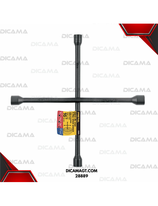 LLAVE DE CHUCHOS DE CRUZ 16 (40CMS)17 MM, 3/4, 13/16, 7/8 PRETUL 28889