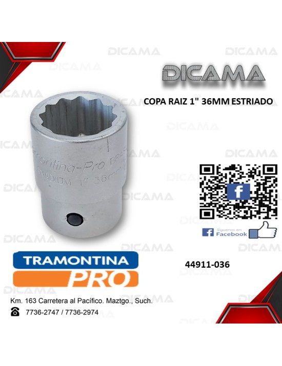 COPA RAIZ 1" 36MM ESTRIADO