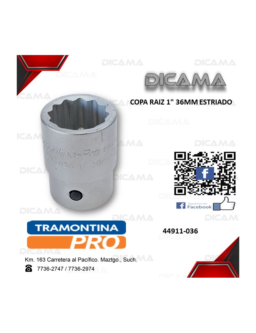 COPA RAIZ 1" 36MM ESTRIADO