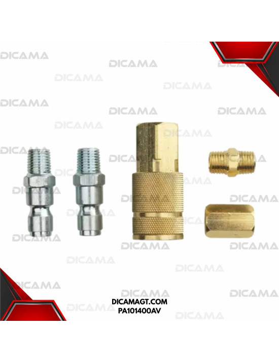 KIT ACOPLE RAPIDO 5 PIEZAS 3/8 A 1/4 CAMPBELL HAUSFELD PA101400AV