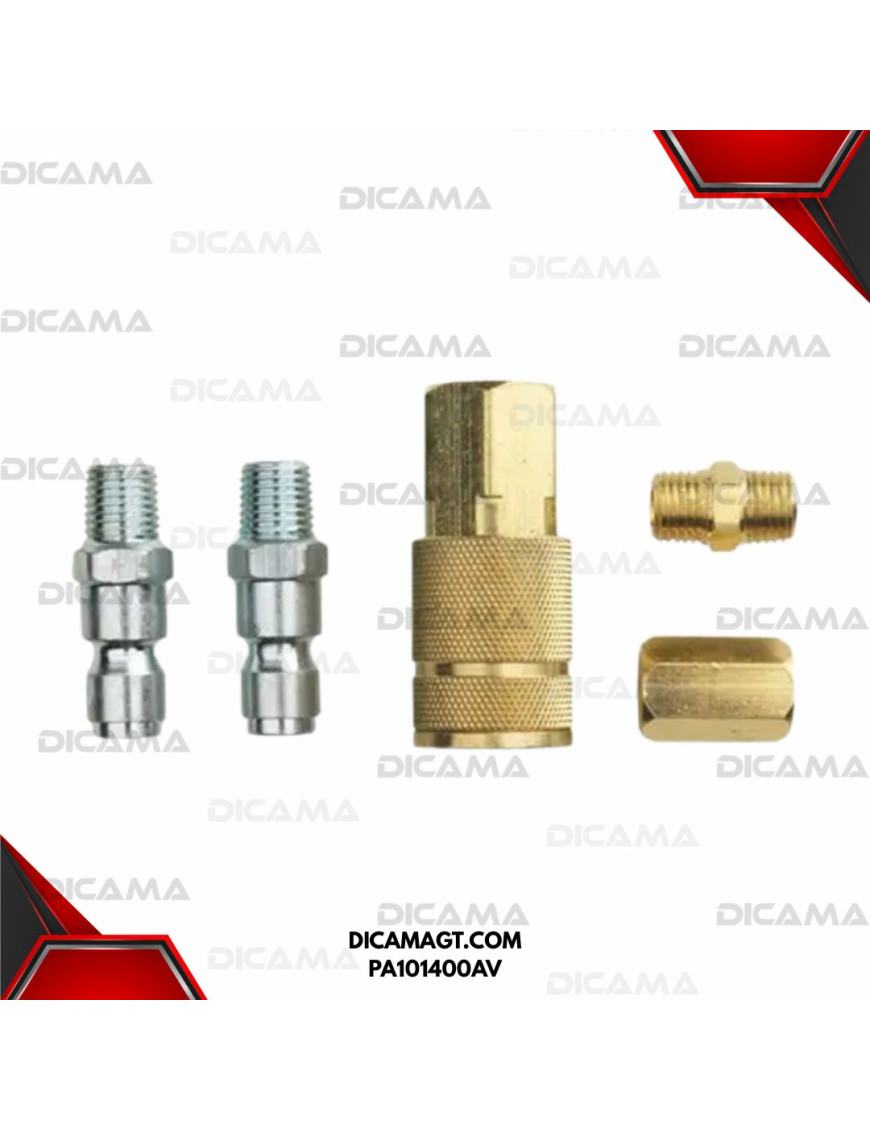 KIT ACOPLE RAPIDO 5 PIEZAS 3/8 A 1/4 CAMPBELL HAUSFELD PA101400AV