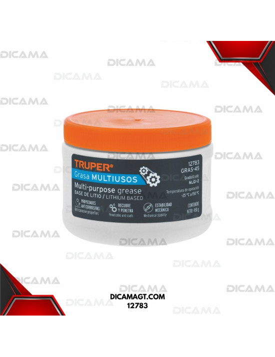 GRASA DE JABON BASE LITIO PARA CHASIS 450 G TRUPER 12783