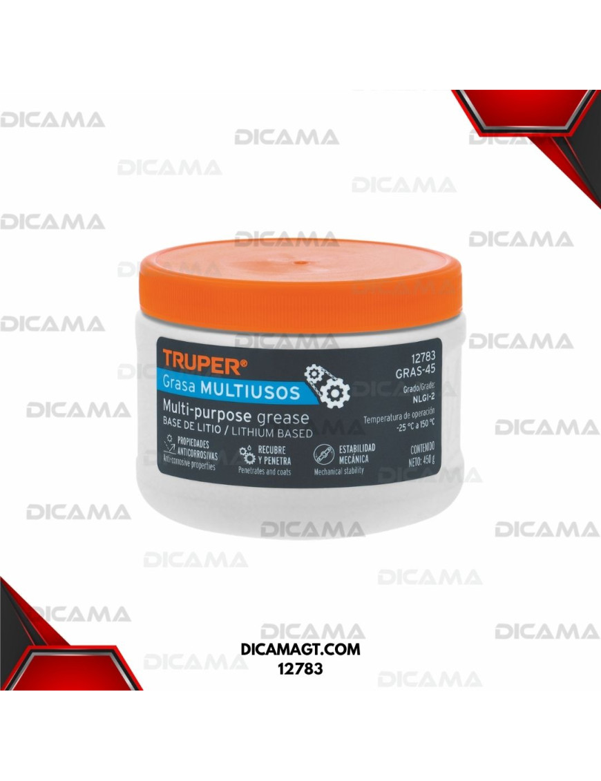 GRASA DE JABON BASE LITIO PARA CHASIS 450 G TRUPER 12783