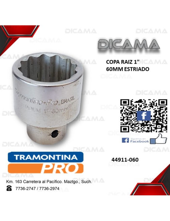 COPA RAIZ 1" 60MM ESTRIADO