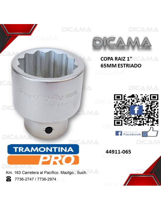 COPA RAIZ 1" 65MM ESTRIADO