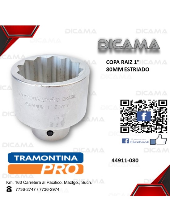 COPA RAIZ 1" 80MM ESTRIADO
