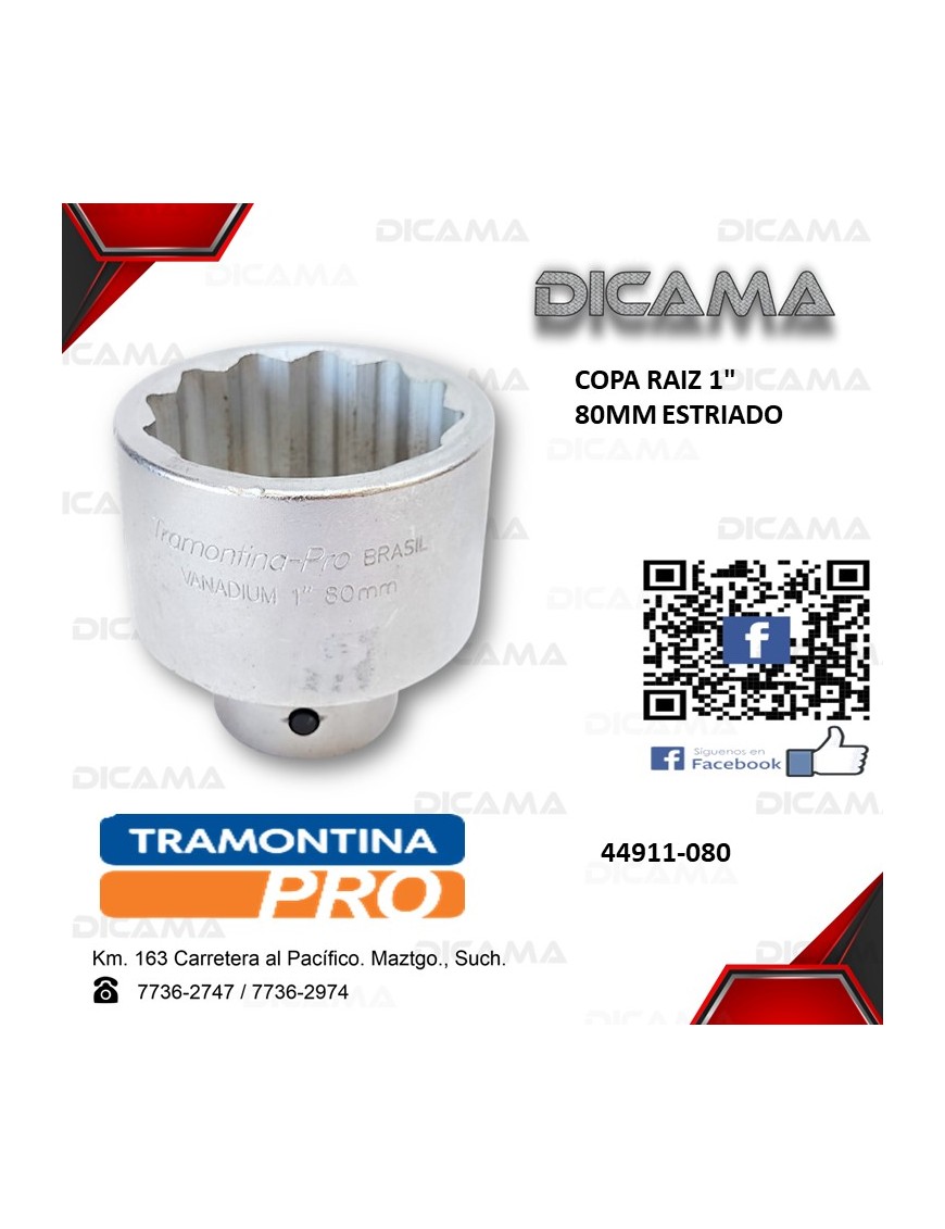 COPA RAIZ 1" 80MM ESTRIADO