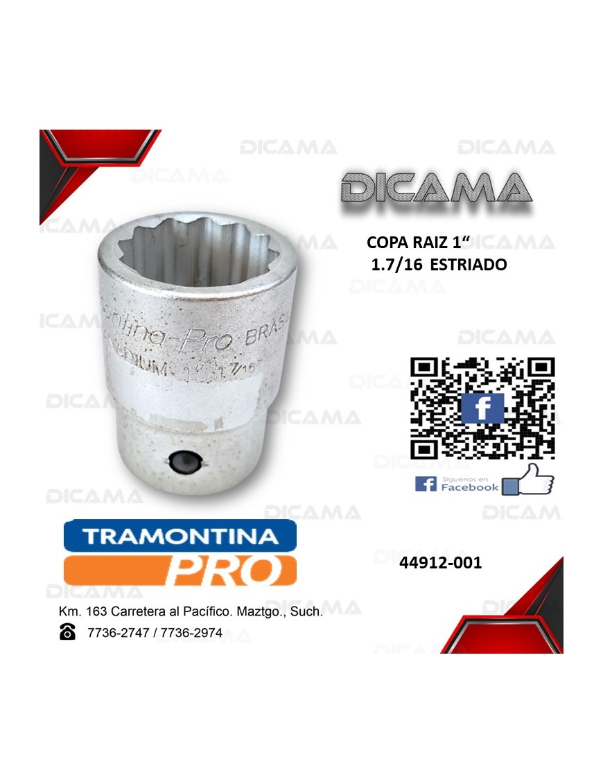 COPA RAIZ 1" 1.7/16      ESTRIADO