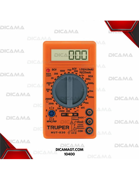 MULTIMETRO DIGITAL 1000VDC/750VAC/10A INGCO DM7502