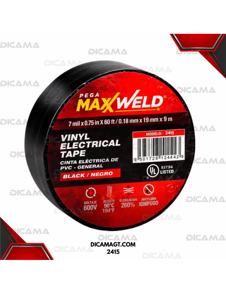 CINTA DE AISLAR 18 MTS 3/4 MAX WELD 2415