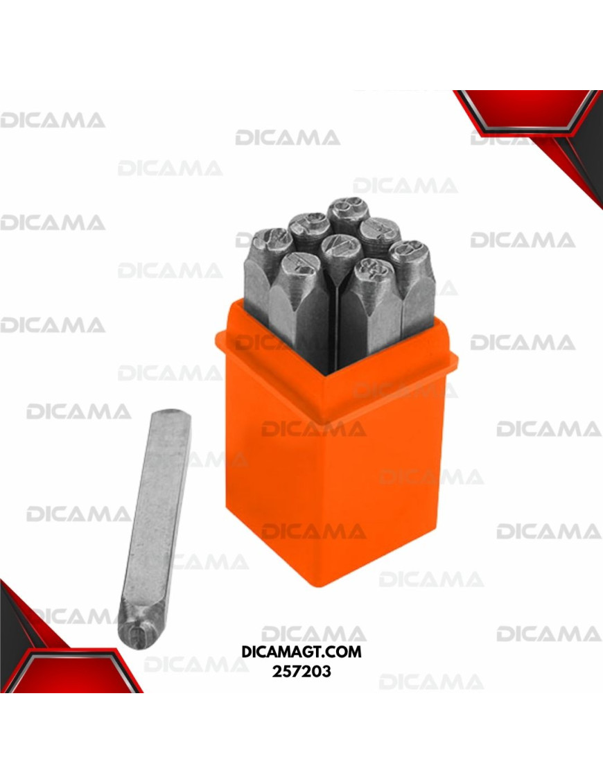 JUEGO DE PUNZONES 9 PZAS PARA MARCAR NUMEROS 3MM WOKIN 257203